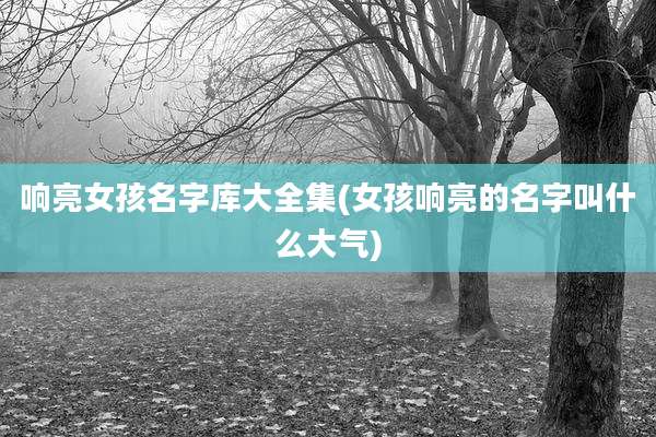 响亮女孩名字库大全集(女孩响亮的名字叫什么大气)