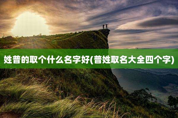 姓普的取个什么名字好(普姓取名大全四个字)