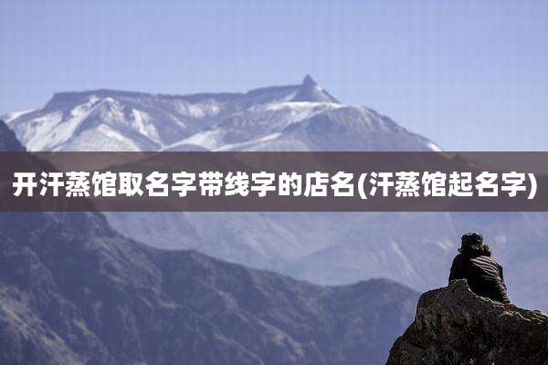 开汗蒸馆取名字带线字的店名(汗蒸馆起名字)