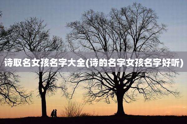 诗取名女孩名字大全(诗的名字女孩名字好听)