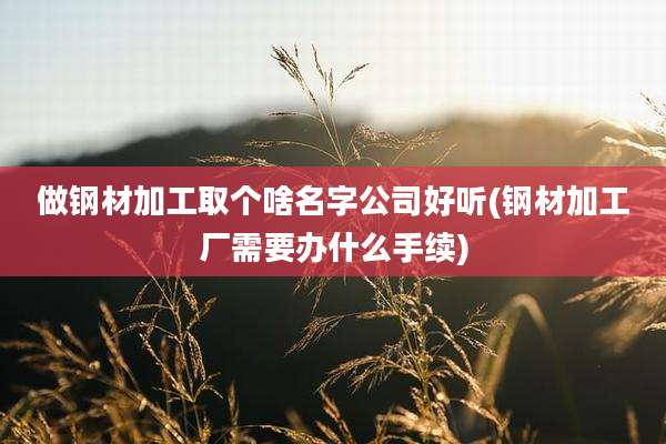 做钢材加工取个啥名字公司好听(钢材加工厂需要办什么手续)