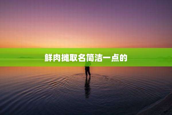 鲜肉摊取名简洁一点的