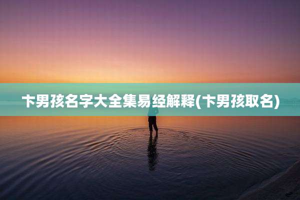 卞男孩名字大全集易经解释(卞男孩取名)
