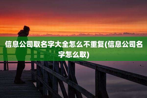 信息公司取名字大全怎么不重复(信息公司名字怎么取)