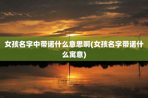 女孩名字中带诺什么意思啊(女孩名字带诺什么寓意)