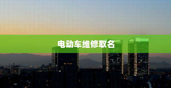 电动车维修取名