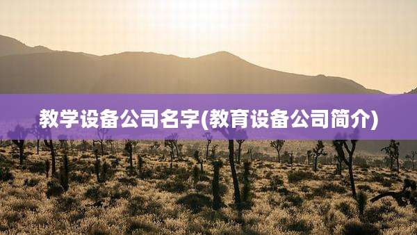 教学设备公司名字(教育设备公司简介)