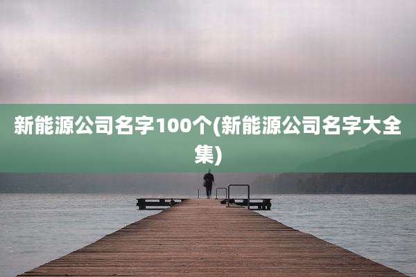 新能源公司名字100个(新能源公司名字大全集)