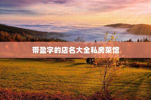 带盈字的店名大全私房菜馆