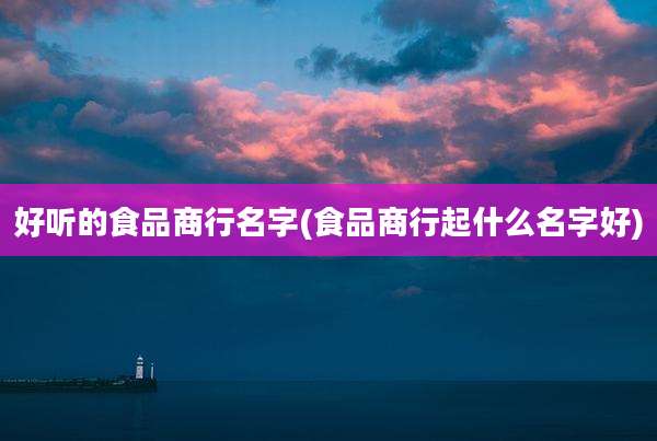 好听的食品商行名字(食品商行起什么名字好)