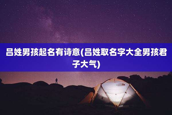 吕姓男孩起名有诗意(吕姓取名字大全男孩君子大气)