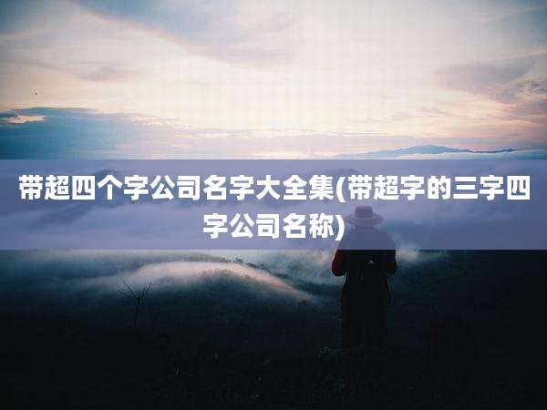 带超四个字公司名字大全集(带超字的三字四字公司名称)
