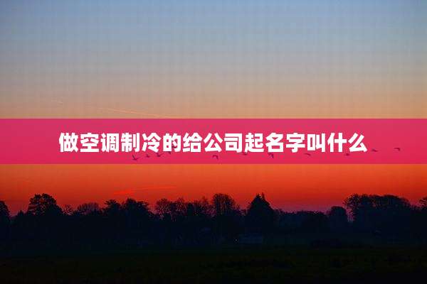 做空调制冷的给公司起名字叫什么