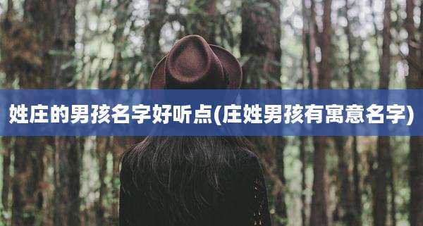 姓庄的男孩名字好听点(庄姓男孩有寓意名字)