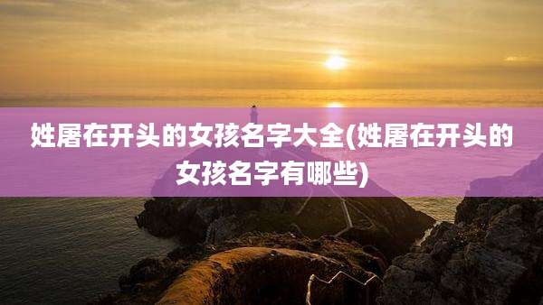 姓屠在开头的女孩名字大全(姓屠在开头的女孩名字有哪些)