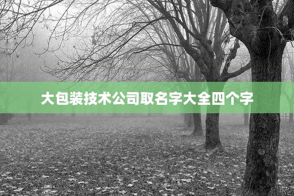 大包装技术公司取名字大全四个字