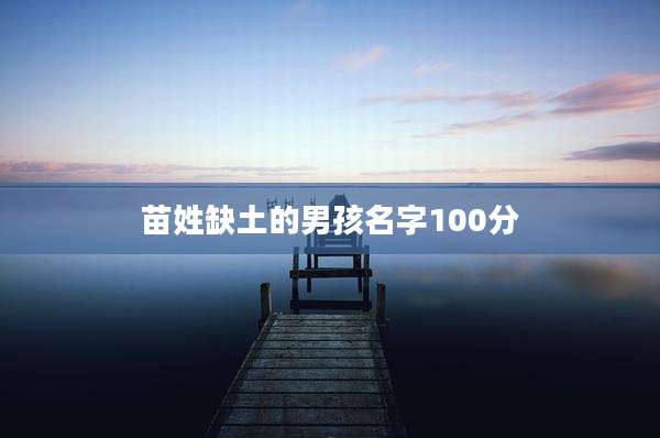 苗姓缺土的男孩名字100分