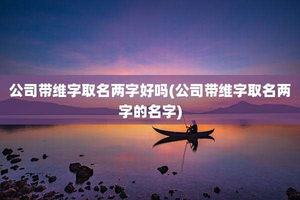 公司带维字取名两字好吗(公司带维字取名两字的名字)