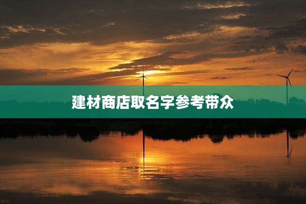 建材商店取名字参考带众