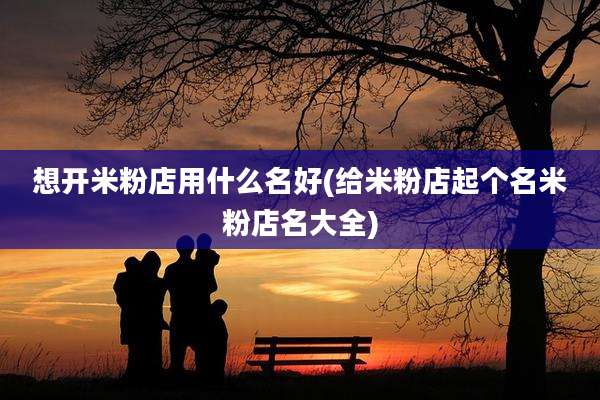想开米粉店用什么名好(给米粉店起个名米粉店名大全)