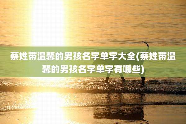 蔡姓带温馨的男孩名字单字大全(蔡姓带温馨的男孩名字单字有哪些)