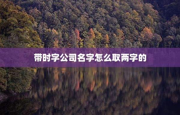 带时字公司名字怎么取两字的