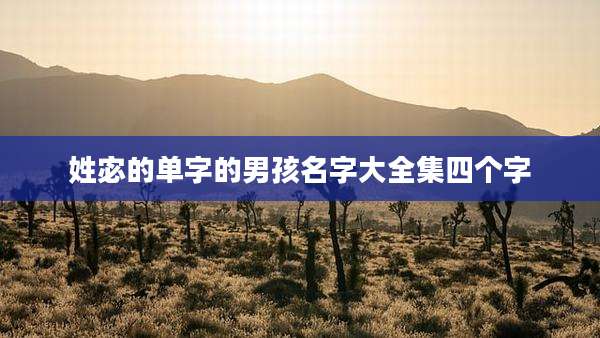 姓宓的单字的男孩名字大全集四个字