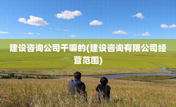 建设咨询公司干嘛的(建设咨询有限公司经营范围)