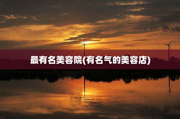 最有名美容院(有名气的美容店)