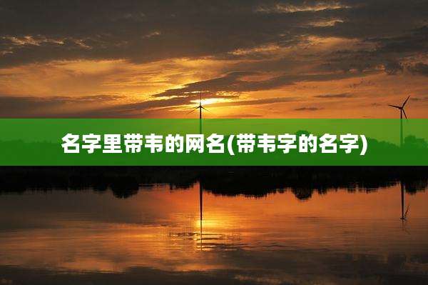 名字里带韦的网名(带韦字的名字)