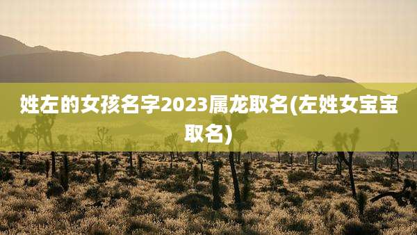 姓左的女孩名字2023属龙取名(左姓女宝宝取名)