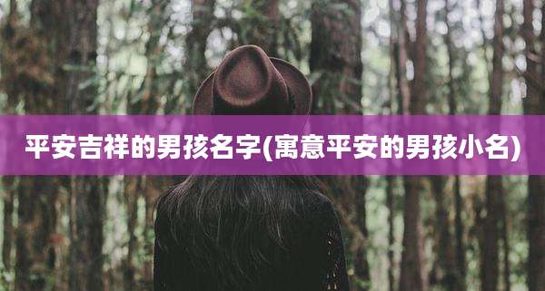 平安吉祥的男孩名字(寓意平安的男孩小名)