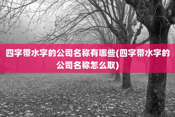 四字带水字的公司名称有哪些(四字带水字的公司名称怎么取)