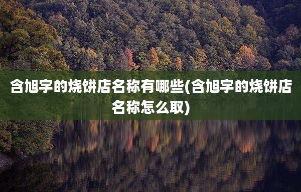 含旭字的烧饼店名称有哪些(含旭字的烧饼店名称怎么取)