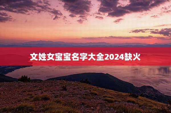 文姓女宝宝名字大全2024缺火
