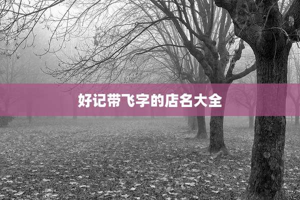 好记带飞字的店名大全