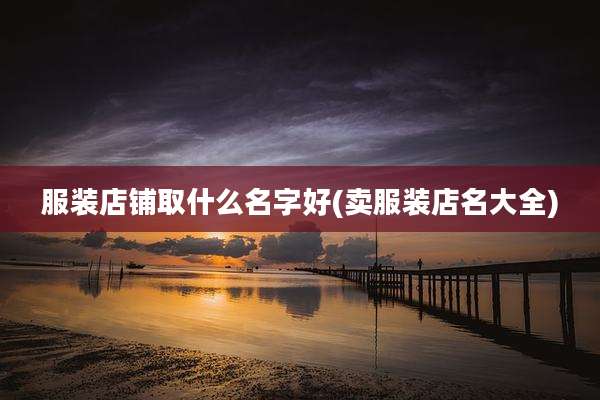 服装店铺取什么名字好(卖服装店名大全)