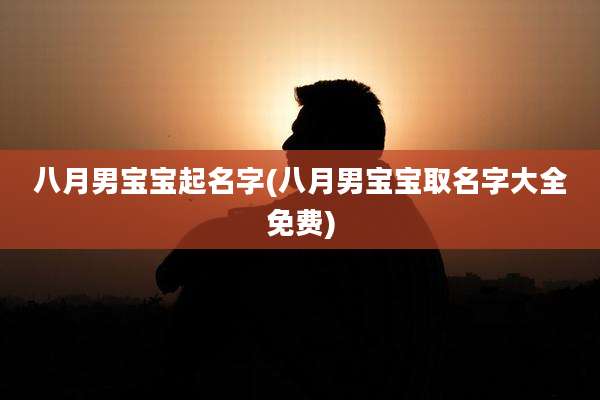 八月男宝宝起名字(八月男宝宝取名字大全免费)