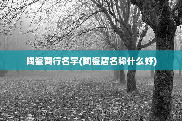 陶瓷商行名字(陶瓷店名称什么好)