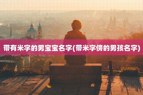 带有米字的男宝宝名字(带米字傍的男孩名字)