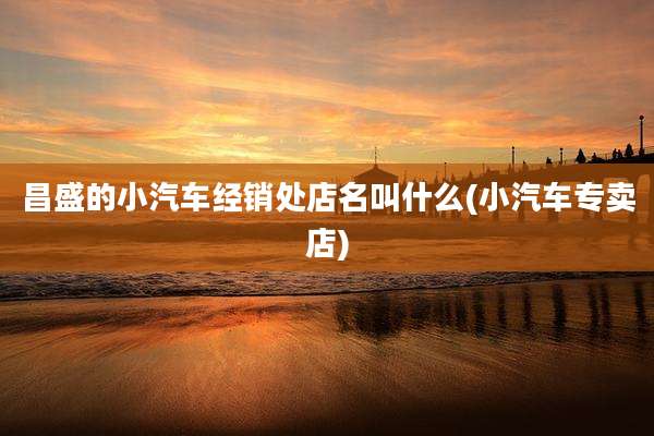 昌盛的小汽车经销处店名叫什么(小汽车专卖店)