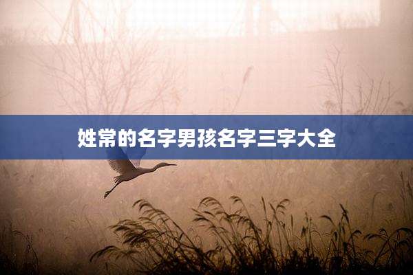 姓常的名字男孩名字三字大全