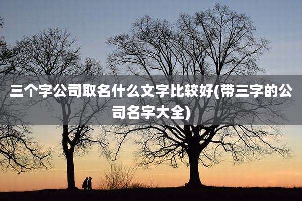 三个字公司取名什么文字比较好(带三字的公司名字大全)
