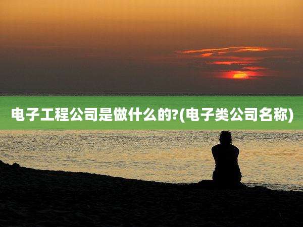 电子工程公司是做什么的?(电子类公司名称)