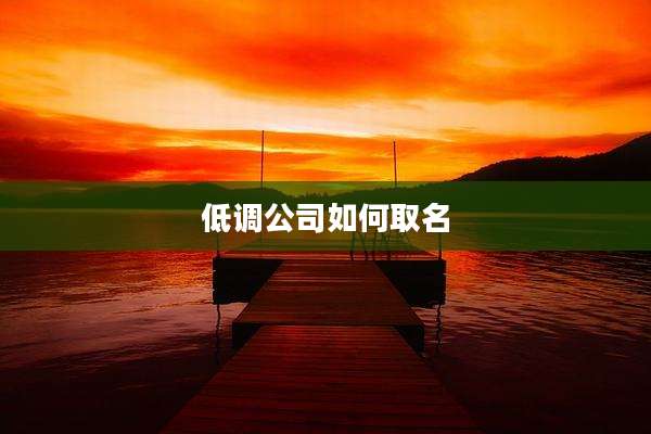 低调公司如何取名