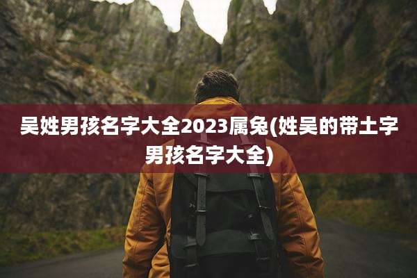 吴姓男孩名字大全2023属兔(姓吴的带土字男孩名字大全)
