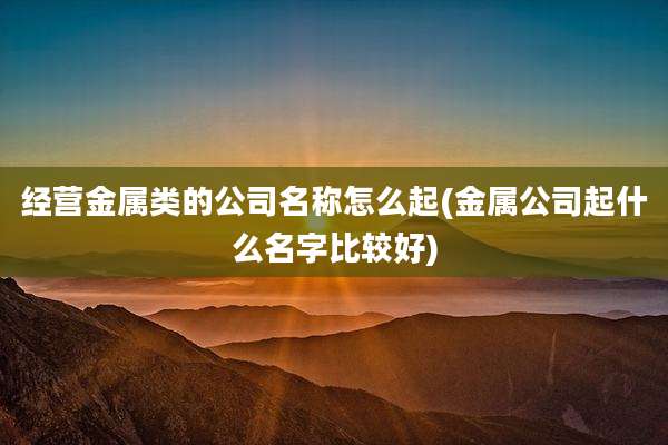 经营金属类的公司名称怎么起(金属公司起什么名字比较好)