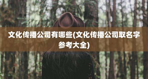 文化传播公司有哪些(文化传播公司取名字参考大全)