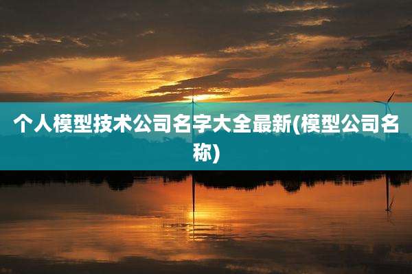 个人模型技术公司名字大全最新(模型公司名称)