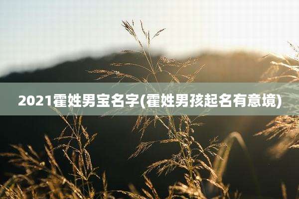 2021霍姓男宝名字(霍姓男孩起名有意境)
